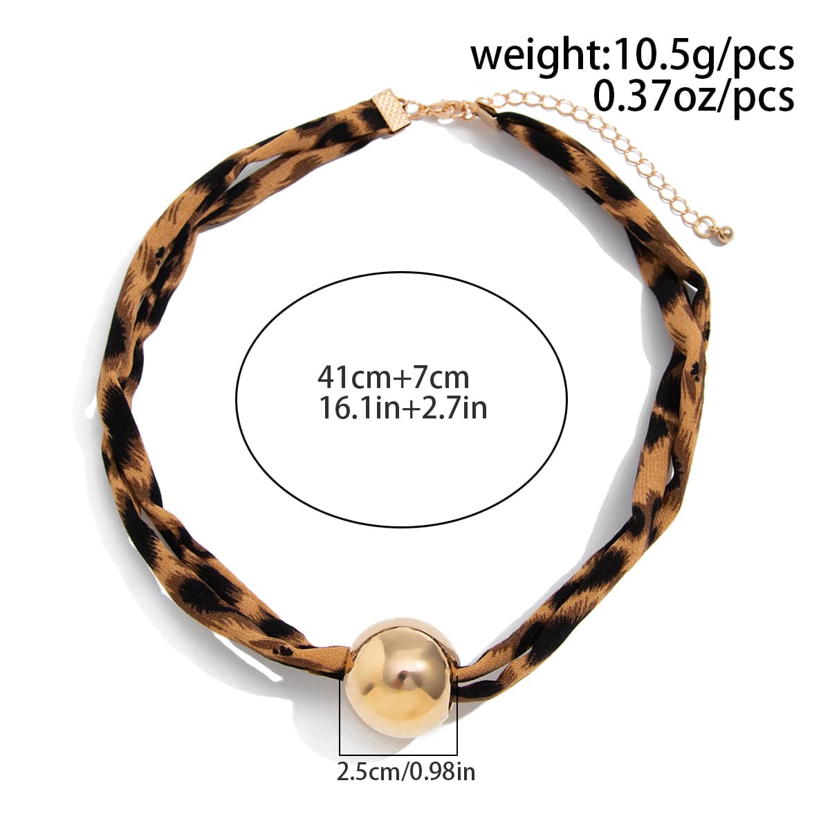 Vintage Ball Charm Leopard Choker Necklace - ArtGalleryZen