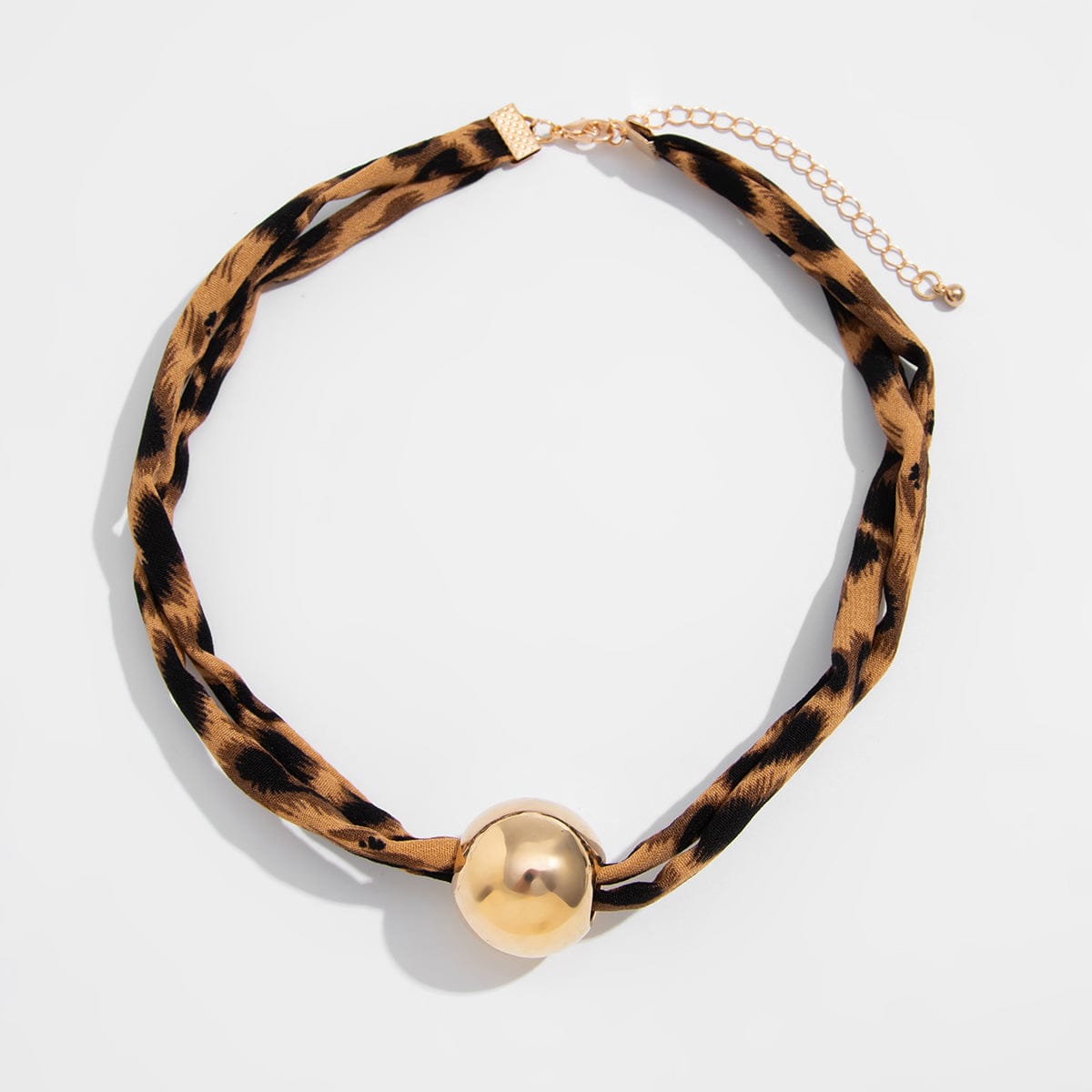 Vintage Ball Charm Leopard Choker Necklace - ArtGalleryZen