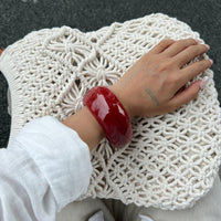 Thumbnail for Vintage Chunky Gold Foil Resin Bangle Bracelet Set - ArtGalleryZen