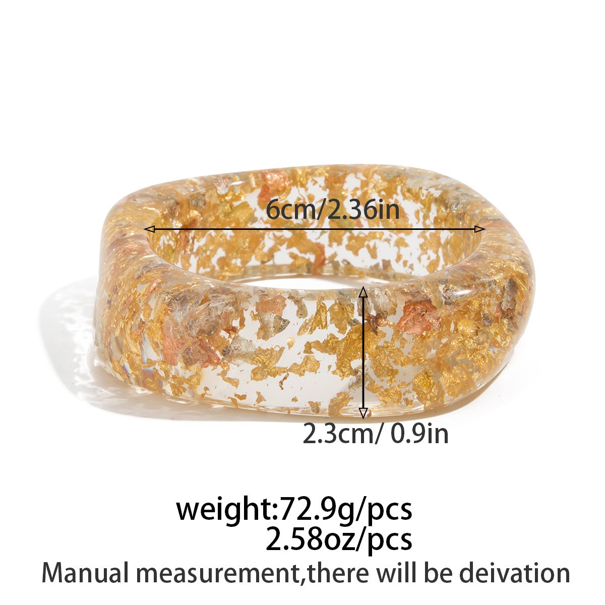 Vintage Chunky Gold Foil Resin Bangle Bracelet Set - ArtGalleryZen