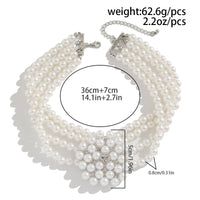 Thumbnail for Vintage Chunky Layered Pearl Beaded Necklace Bracelet - ArtGalleryZen