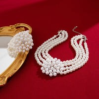 Thumbnail for Vintage Chunky Layered Pearl Beaded Necklace Bracelet - ArtGalleryZen