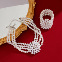 Thumbnail for Vintage Chunky Layered Pearl Beaded Necklace Bracelet - ArtGalleryZen