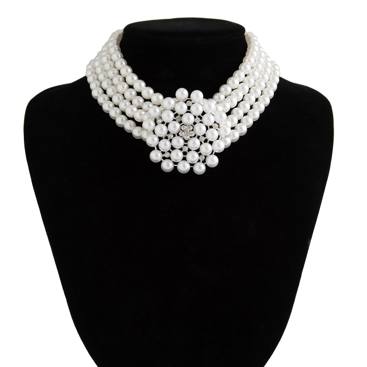 Vintage Chunky Layered Pearl Beaded Necklace Bracelet - ArtGalleryZen