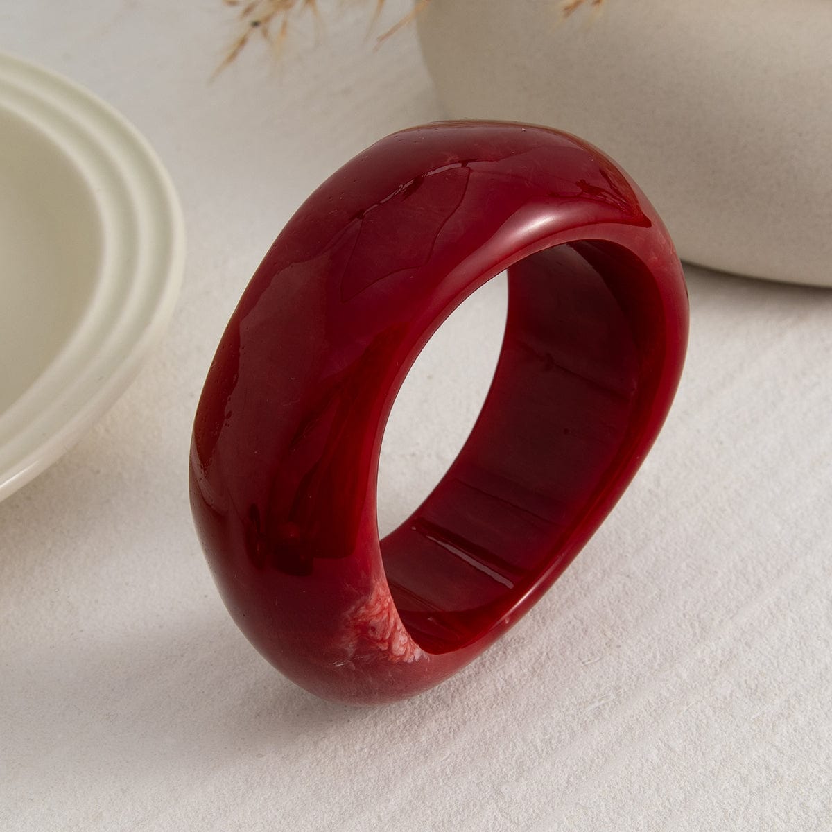 Vintage Chunky Wide Cuff Resin Wise Cuff Bangle Bracelet