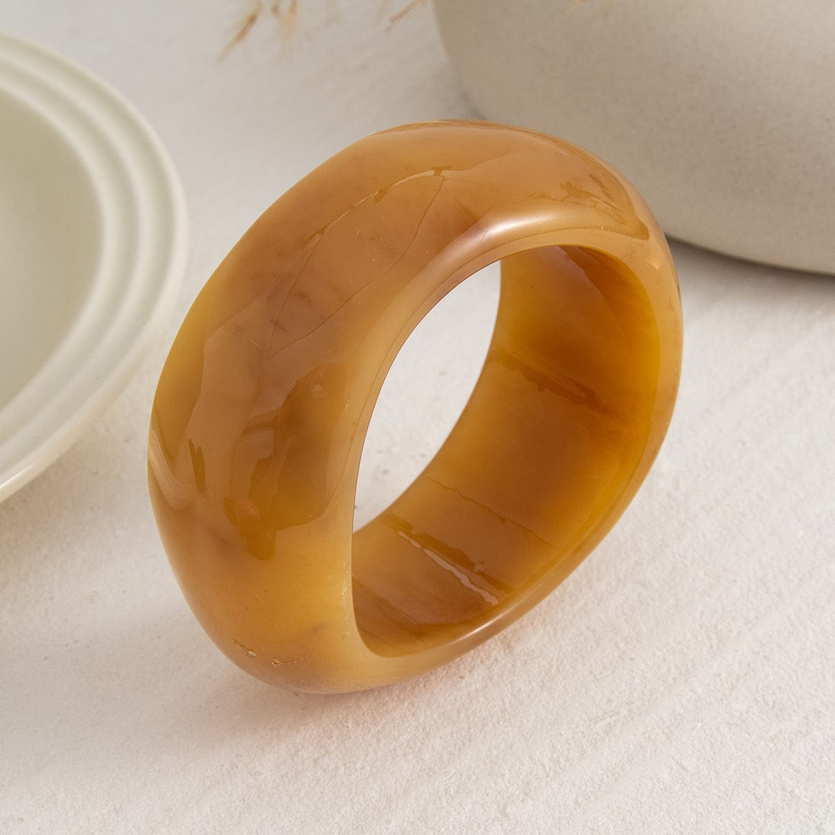 Vintage Chunky Wide Cuff Resin Wise Cuff Bangle Bracelet