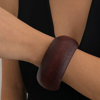 Thumbnail for Vintage Chunky Wood Wide Cuff Bangle Bracelet