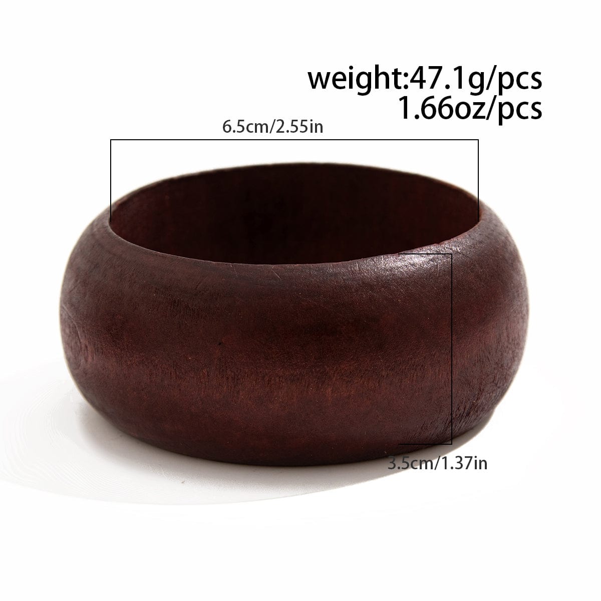 Vintage Chunky Wood Wide Cuff Bangle Bracelet