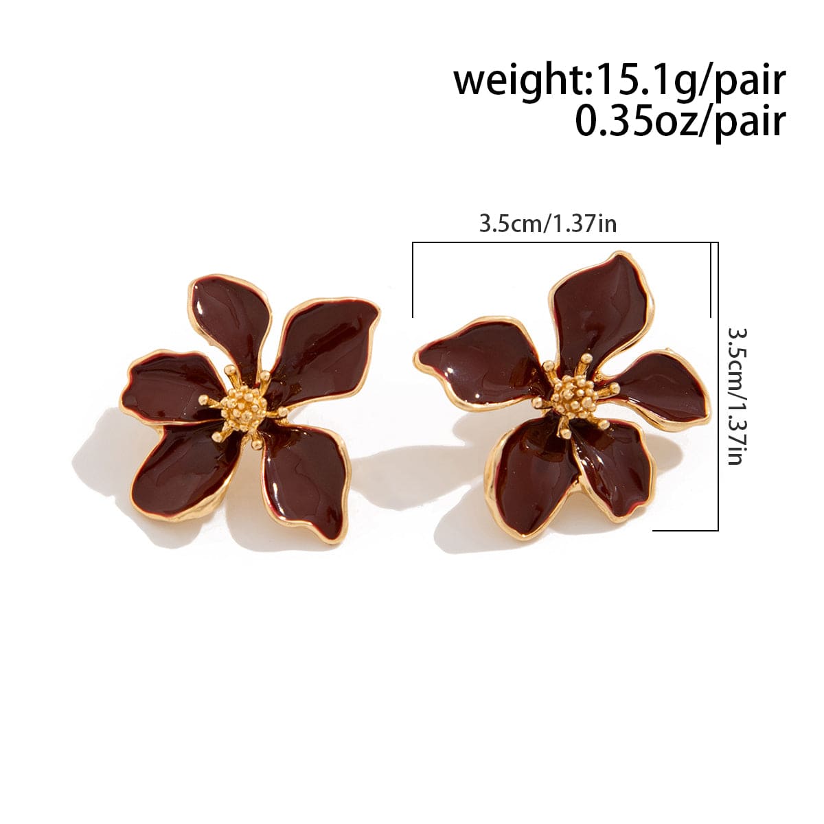 Vintage Enamel Flower Stud Earrings