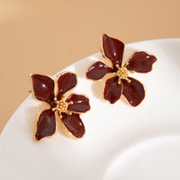 Thumbnail for Vintage Enamel Flower Stud Earrings