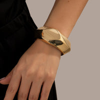 Thumbnail for Vintage Gold Silver Plated Irregular Polygon Bangle Bracelet - ArtGalleryZen