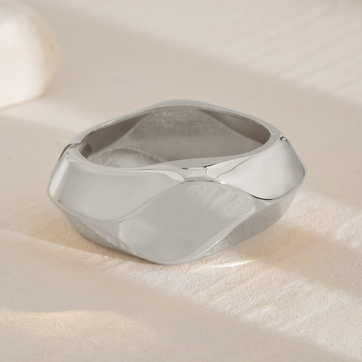 Vintage Gold Silver Plated Irregular Polygon Bangle Bracelet - ArtGalleryZen