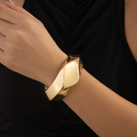 Thumbnail for Vintage Gold Silver Plated Irregular Polygon Bangle Bracelet