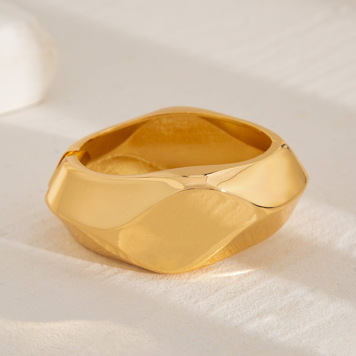 Vintage Gold Silver Plated Irregular Polygon Bangle Bracelet