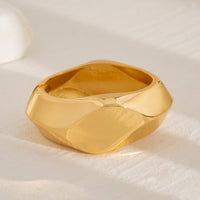 Thumbnail for Vintage Gold Silver Plated Irregular Polygon Bangle Bracelet