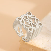 Thumbnail for Vintage Hollow Pattern Square Open Ring - ArtGalleryZen