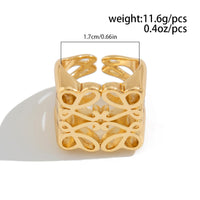 Thumbnail for Vintage Hollow Pattern Square Open Ring - ArtGalleryZen