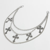 Thumbnail for Vintage Layered Carved Cross Pendant Trouser Chain - ArtGalleryZen