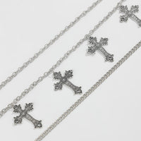 Thumbnail for Vintage Layered Carved Cross Pendant Trouser Chain - ArtGalleryZen