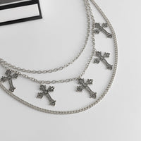 Thumbnail for Vintage Layered Carved Cross Pendant Trouser Chain - ArtGalleryZen