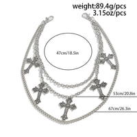 Thumbnail for Vintage Layered Carved Cross Pendant Trouser Chain - ArtGalleryZen