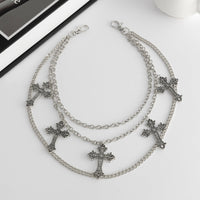 Thumbnail for Vintage Layered Carved Cross Pendant Trouser Chain - ArtGalleryZen