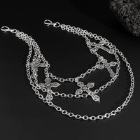 Thumbnail for Vintage Layered Floral Cross Pendant Trouser Chain - ArtGalleryZen