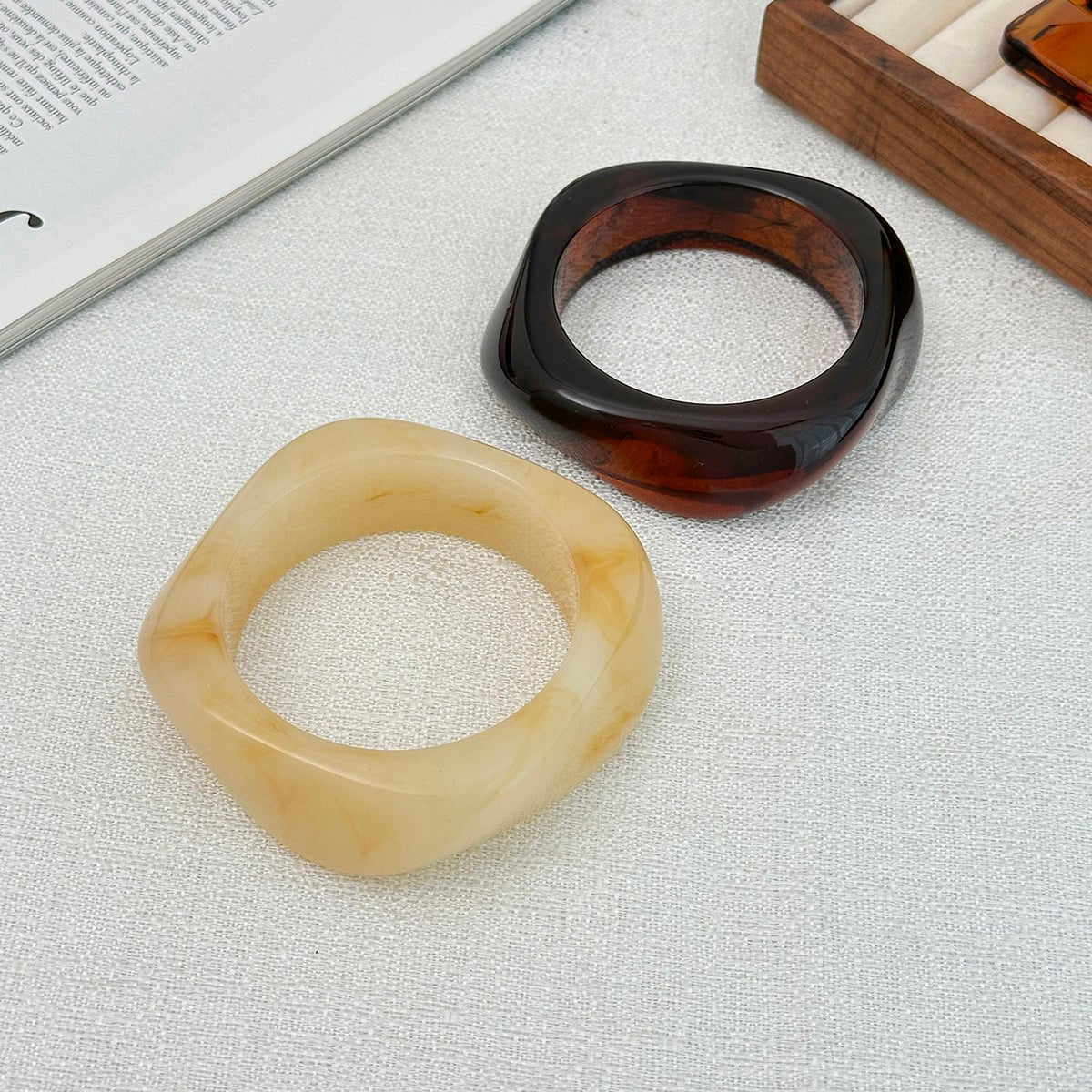 Vintage Square Resin Bangle Bracelet - ArtGalleryZen