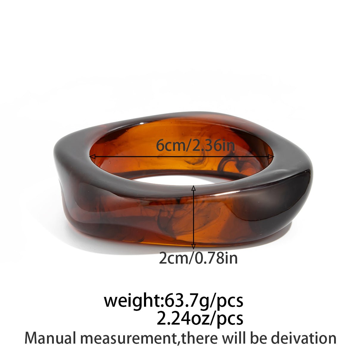 Vintage Square Resin Bangle Bracelet - ArtGalleryZen