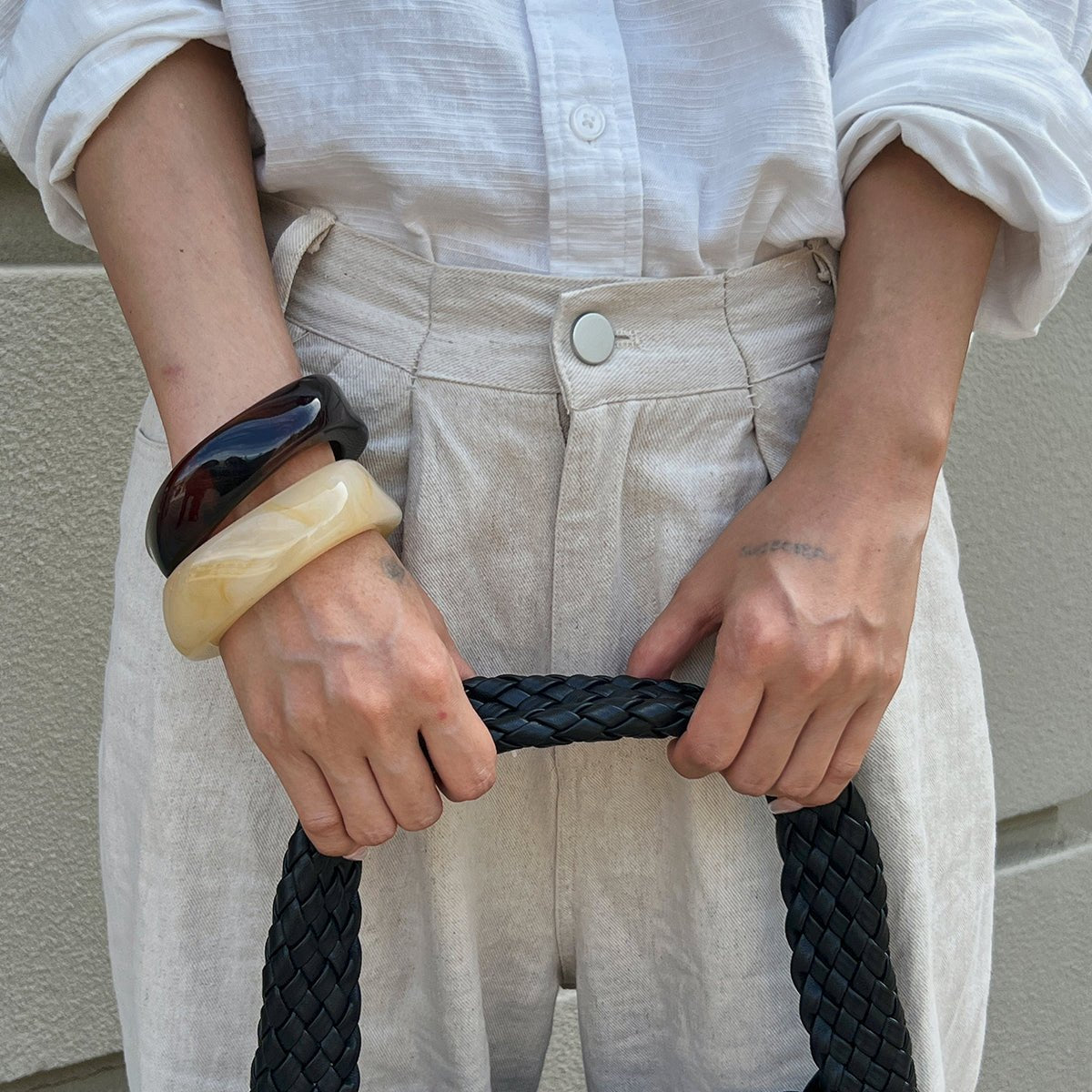 Vintage Square Resin Bangle Bracelet - ArtGalleryZen