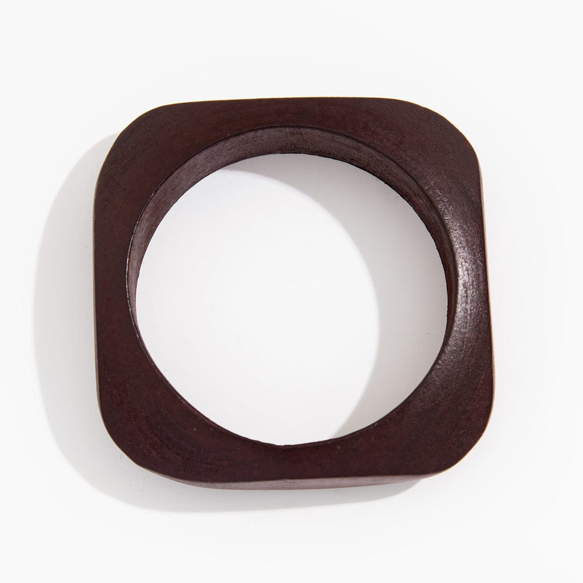 Vintage Square Wood Thick Bangle Bracelet