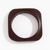 Thumbnail for Vintage Square Wood Thick Bangle Bracelet