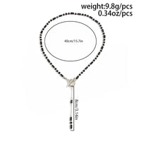 Thumbnail for Vintage Toggle Clasp Crystal Tassel Y Necklace - ArtGalleryZen