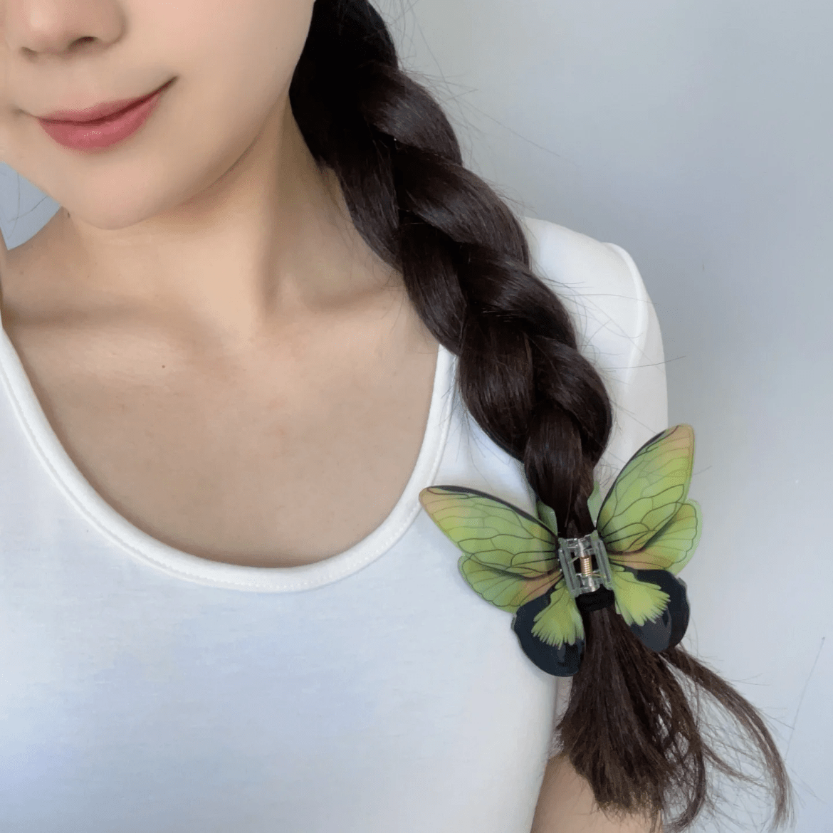 Vivid Green Butterfly Acrylic Hair Claw Hair Clip