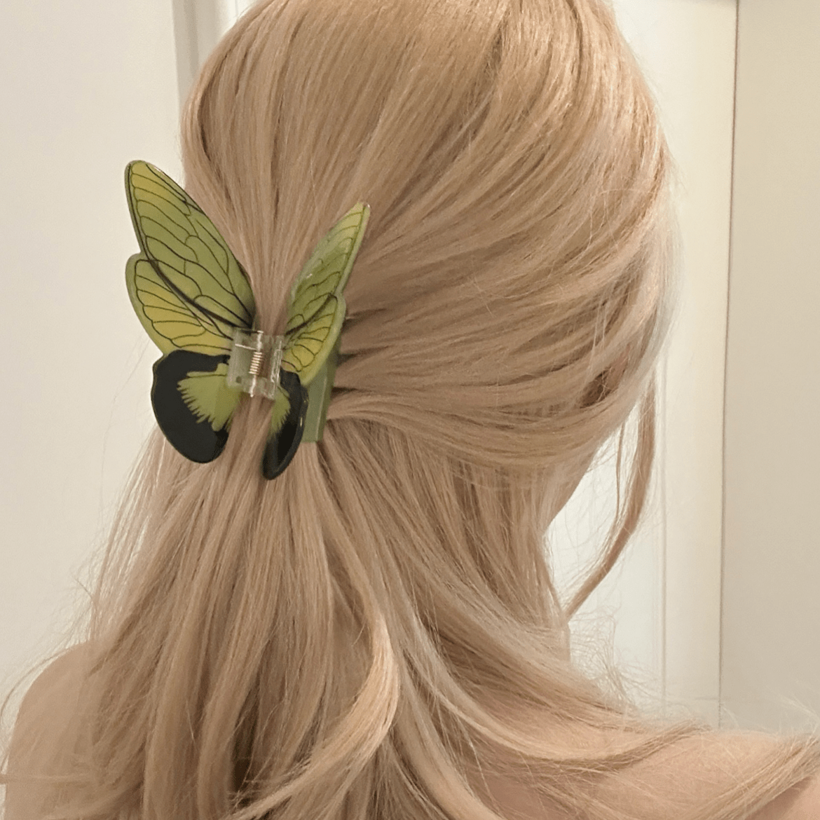 Vivid Green Butterfly Acrylic Hair Claw Hair Clip