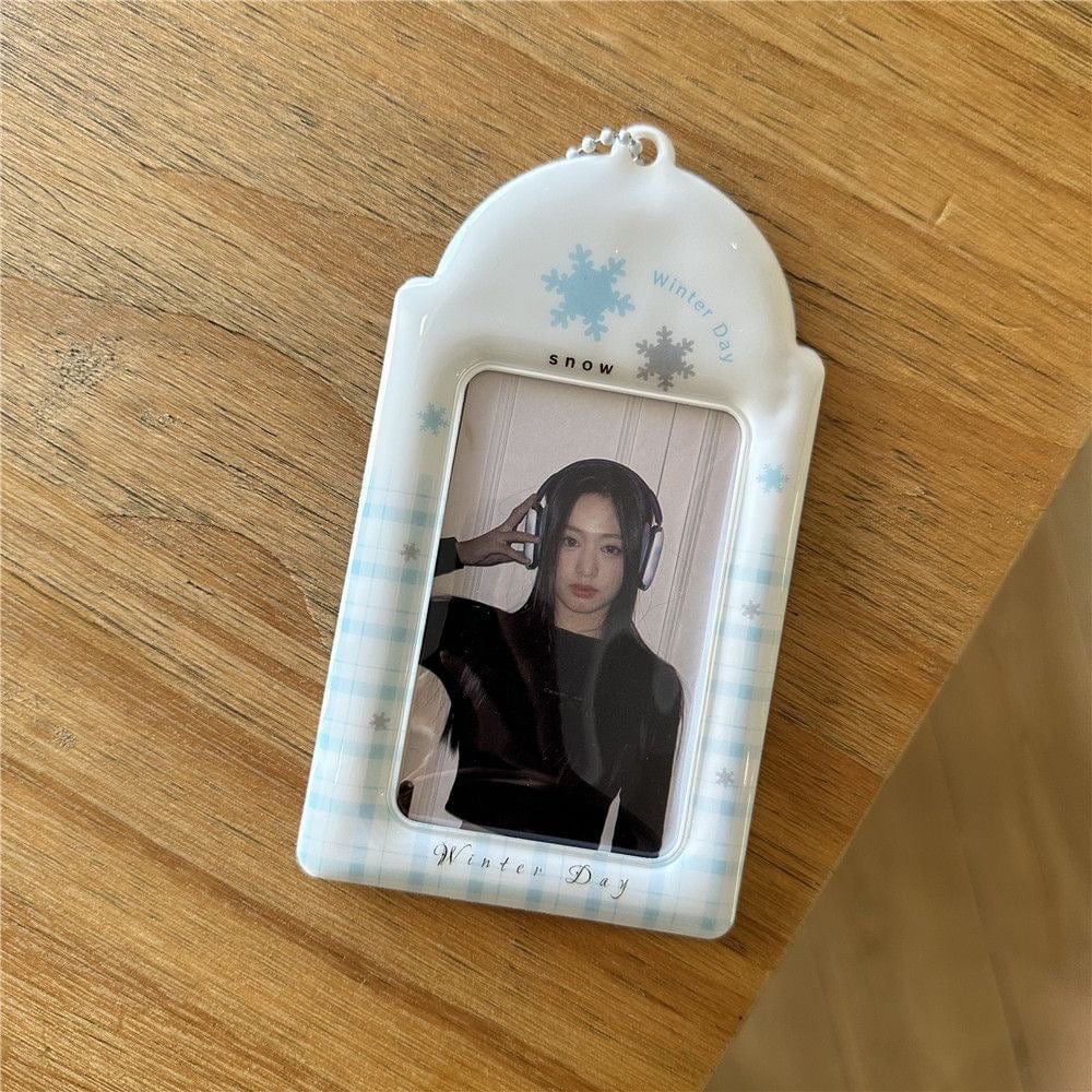 Winter Snowflake Kpop Keychain Photocard Holder - ArtGalleryZen