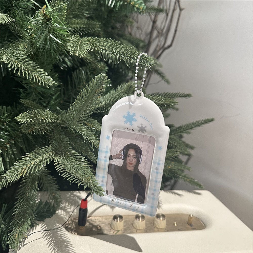 Winter Snowflake Kpop Keychain Photocard Holder - ArtGalleryZen