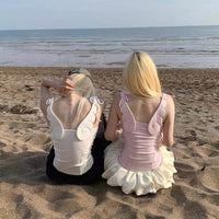 Thumbnail for Y2K Angel Wing Sleeveless Tank Top - ArtGalleryZen