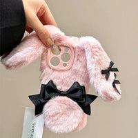 Thumbnail for Y2K Bowknot Pink Bunny Plush iPhone Case - ArtGalleryZen