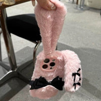 Thumbnail for Y2K Bowknot Pink Bunny Plush iPhone Case - ArtGalleryZen