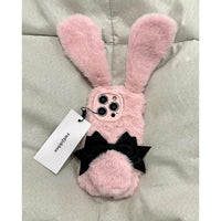 Thumbnail for Y2K Bowknot Pink Bunny Plush iPhone Case