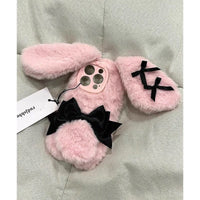 Thumbnail for Y2K Bowknot Pink Bunny Plush iPhone Case