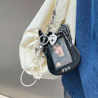 Thumbnail for Y2K Guitar Shaped TXT Kpop Keychain Photocard Holder - ArtGalleryZen