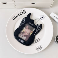 Thumbnail for Y2K Guitar Shaped TXT Kpop Keychain Photocard Holder - ArtGalleryZen