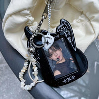 Thumbnail for Y2K Guitar Shaped TXT Kpop Keychain Photocard Holder - ArtGalleryZen