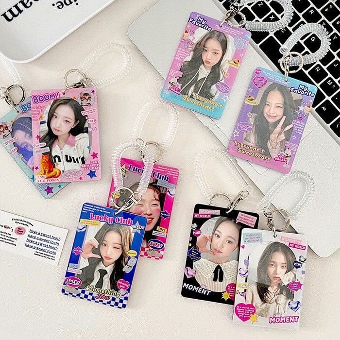 Y2K Lucky Club Double Window Kpop Keychain Acrylic Photocard Holder - ArtGalleryZen