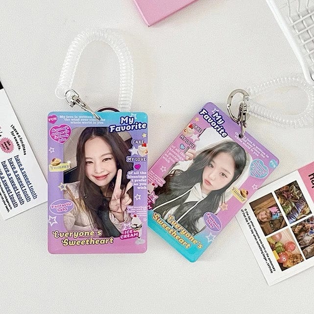 Y2K Lucky Club Double Window Kpop Keychain Acrylic Photocard Holder - ArtGalleryZen