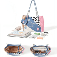 Thumbnail for Y2K Miffy Plush Denim Patchwork Shoulder Bag - ArtGalleryZen