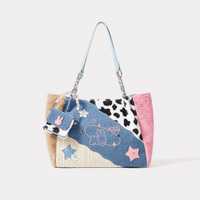 Thumbnail for Y2K Miffy Plush Denim Patchwork Shoulder Bag - ArtGalleryZen