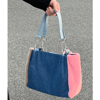 Thumbnail for Y2K Miffy Plush Denim Patchwork Shoulder Bag